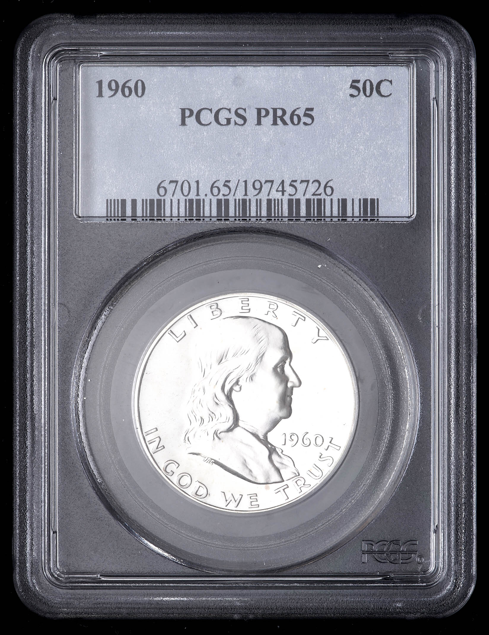 1960 50¢ Franklin Silver Half-Dollar (PCGS PR65) at PristineAuction.com 1960 50¢ Franklin Silver Half-Dollar (PCGS PR65) at PristineAuction.com