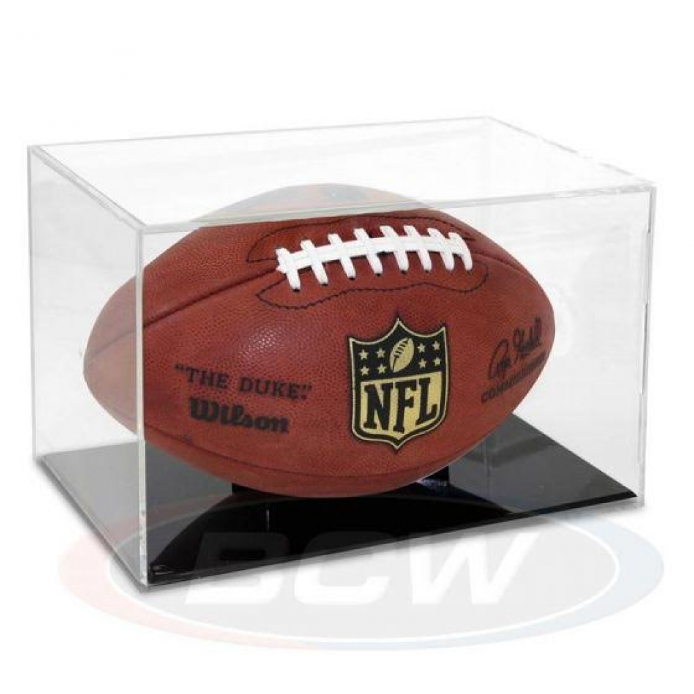 Deluxe Acrylic FullSize Football Display Case Black Base Pristine