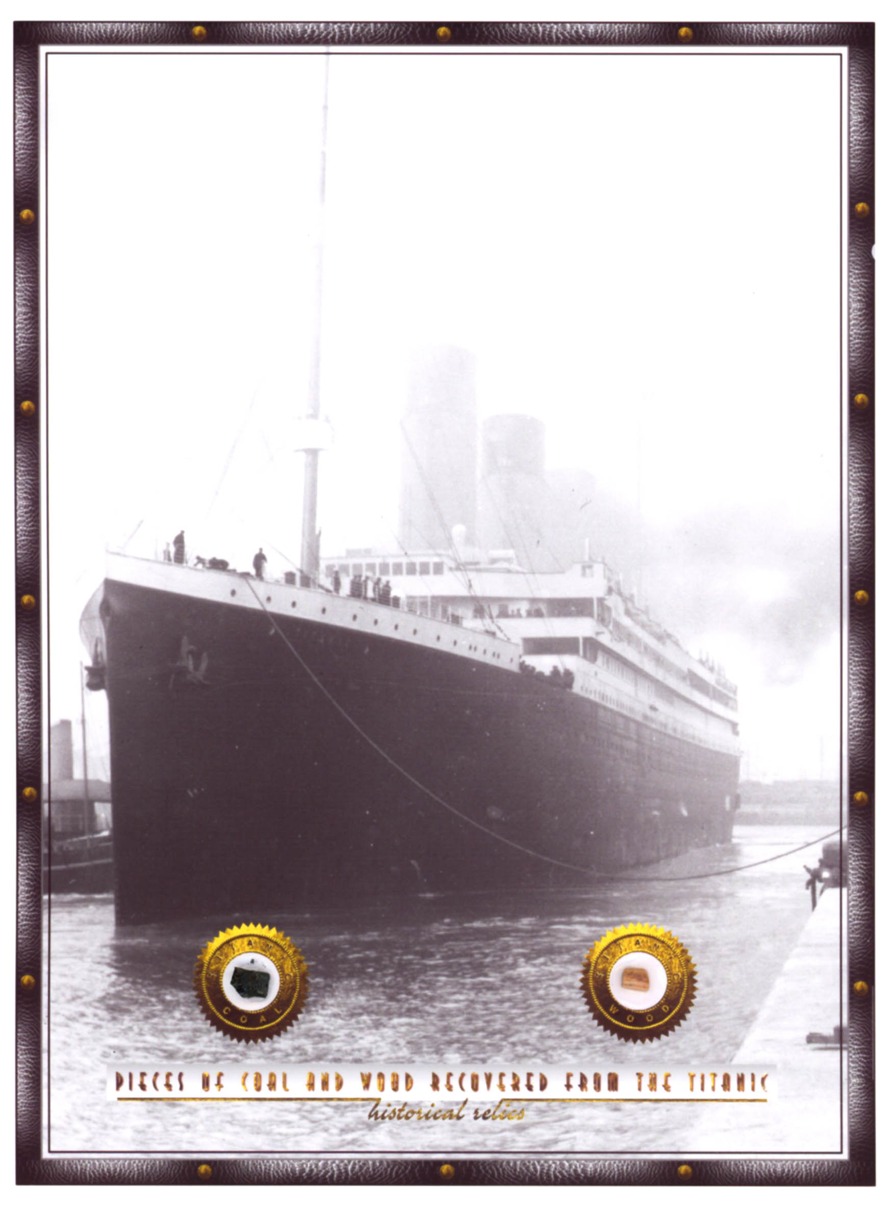 Authentic Coal & Wood Relic Piece From Titanic Wreckage on 6x8 Photo (The Zone COA) at PristineAuction.com Authentic Coal & Wood Relic Piece From Titanic Wreckage on 6x8 Photo (The Zone COA) at PristineAuction.com