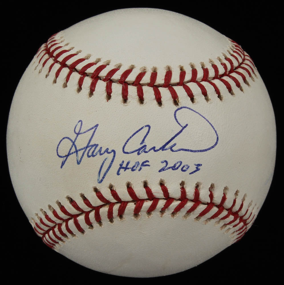 Gary Carter Signed OML Baseball Inscribed "HOF 2003" (Steiner Hologram) at PristineAuction.com Gary Carter Signed OML Baseball Inscribed "HOF 2003" (Steiner Hologram) at PristineAuction.com