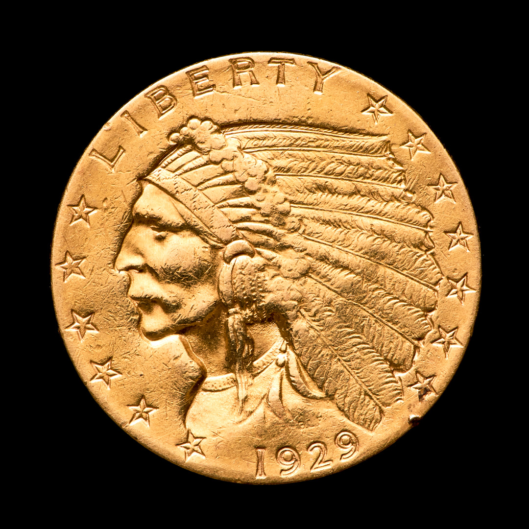 1929 $2.50 Indian Head Quarter Eagle Gold Coin at PristineAuction.com 1929 $2.50 Indian Head Quarter Eagle Gold Coin at PristineAuction.com