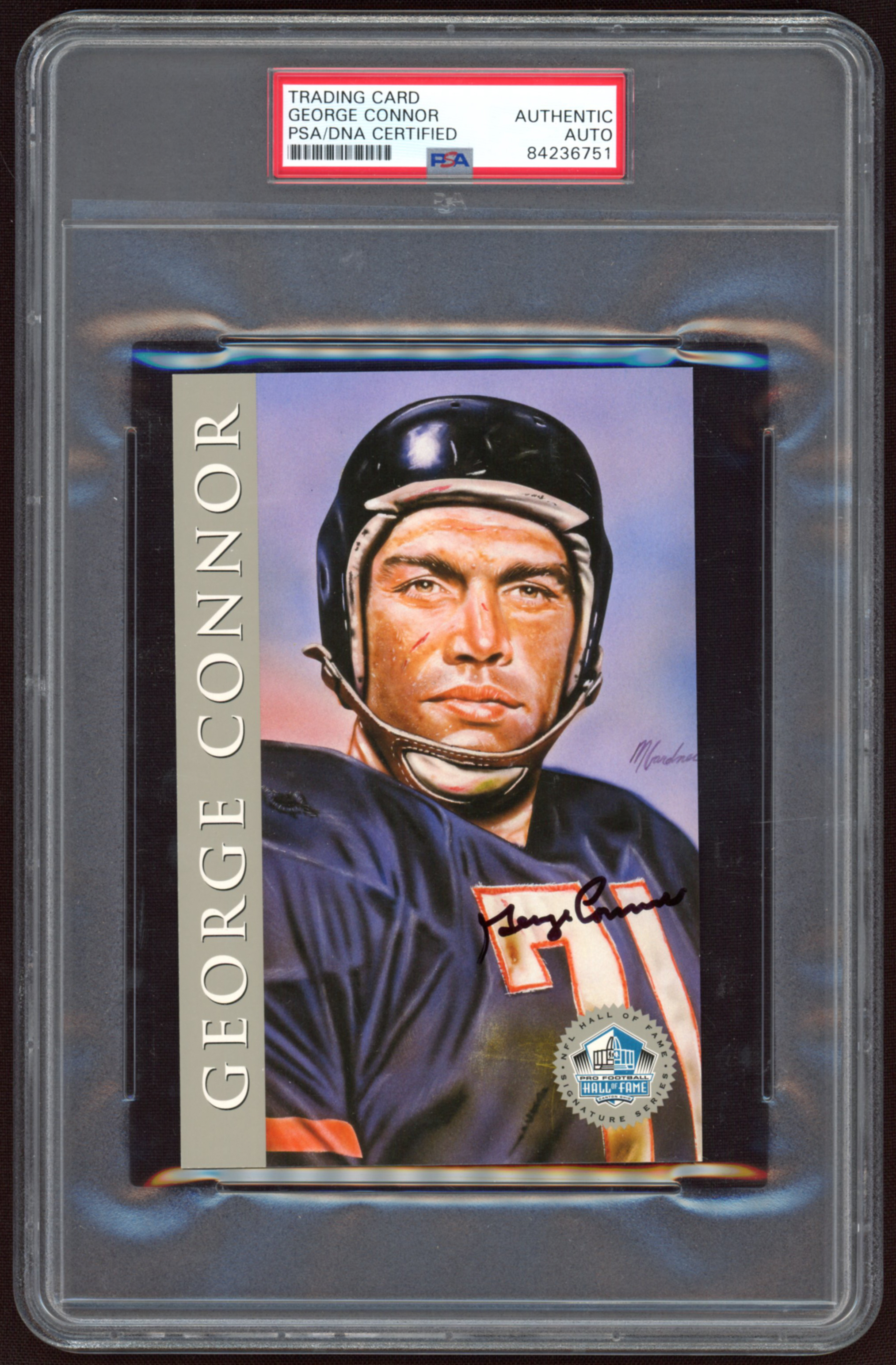 George Connor Signed LE Football Hall of Fame Postcard (PSA ...