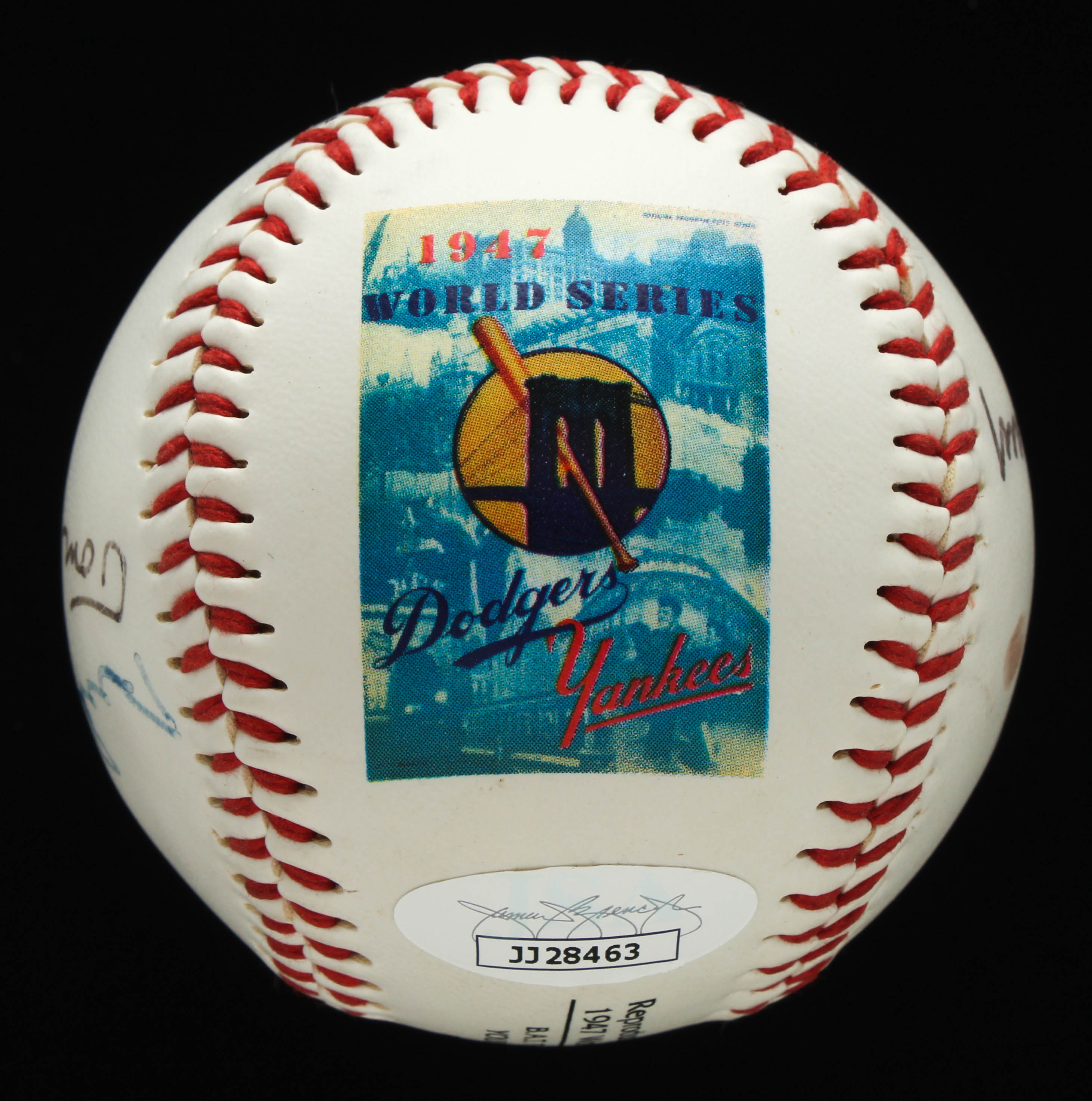 1947 World Series Commemorative Baseball Signed By (4) with Don Larsen, Bobby Murcer, Duke Snider, & Tom Henrich (JSA COA) at PristineAuction.com 1947 World Series Commemorative Baseball Signed By (4) with Don Larsen, Bobby Murcer, Duke Snider, & Tom Henrich (JSA COA) at PristineAuction.com