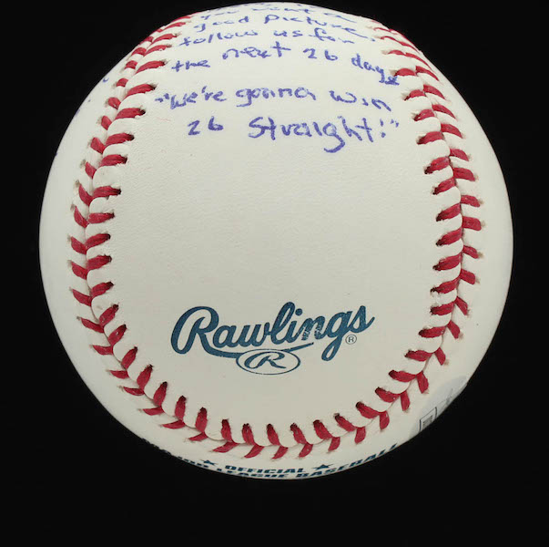 Jay Hook - Hand Written & Signed Story OML Baseball - "First New York Mets Win - April 23, 1962" (Stallard COA & JSA COA) at PristineAuction.com Jay Hook - Hand Written & Signed Story OML Baseball - "First New York Mets Win - April 23, 1962" (Stallard COA & JSA COA) at PristineAuction.com