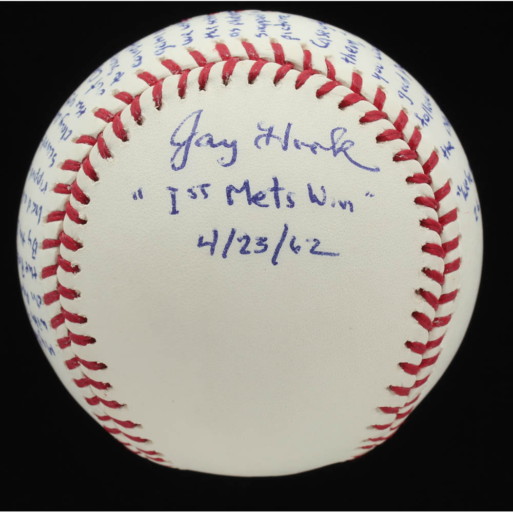 Jay Hook Hand Written & Signed Story OML Baseball "First New York