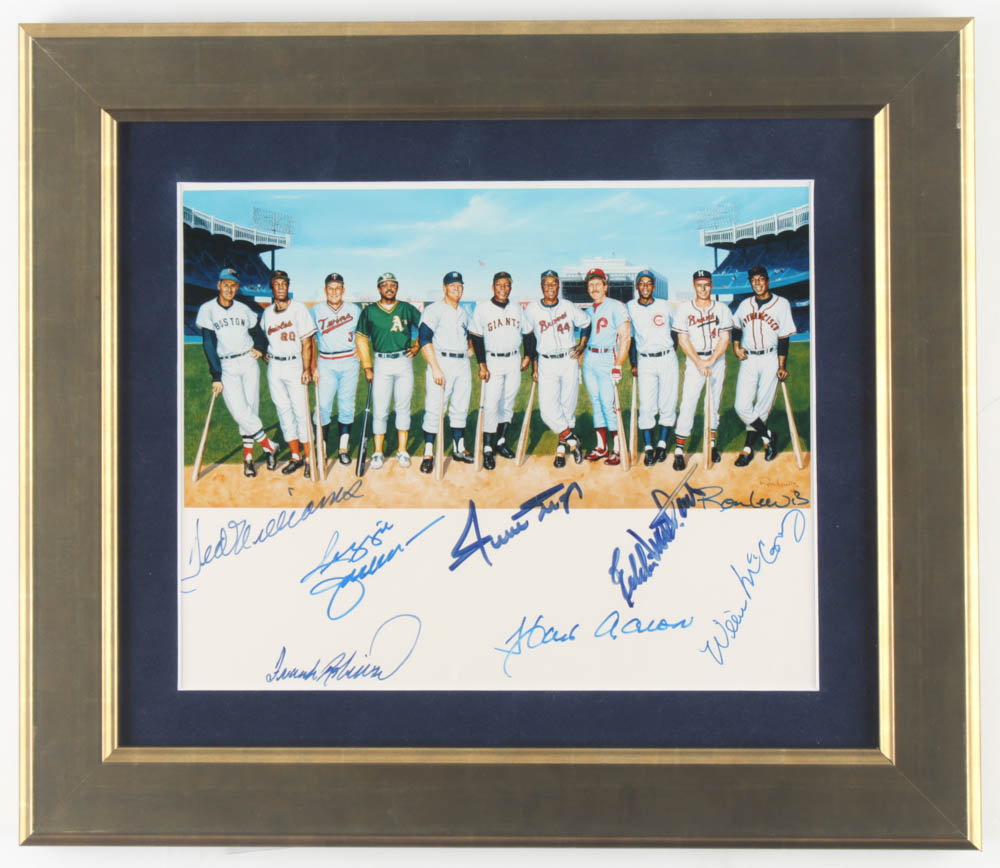 500 Home Run Club 13x15 Custom Framed Print Signed by (8) with Ted Williams, Hank Aaron, Willie Mays, Reggie Jackson (JSA ALOA) at PristineAuction.com 500 Home Run Club 13x15 Custom Framed Print Signed by (8) with Ted Williams, Hank Aaron, Willie Mays, Reggie Jackson (JSA ALOA) at PristineAuction.com