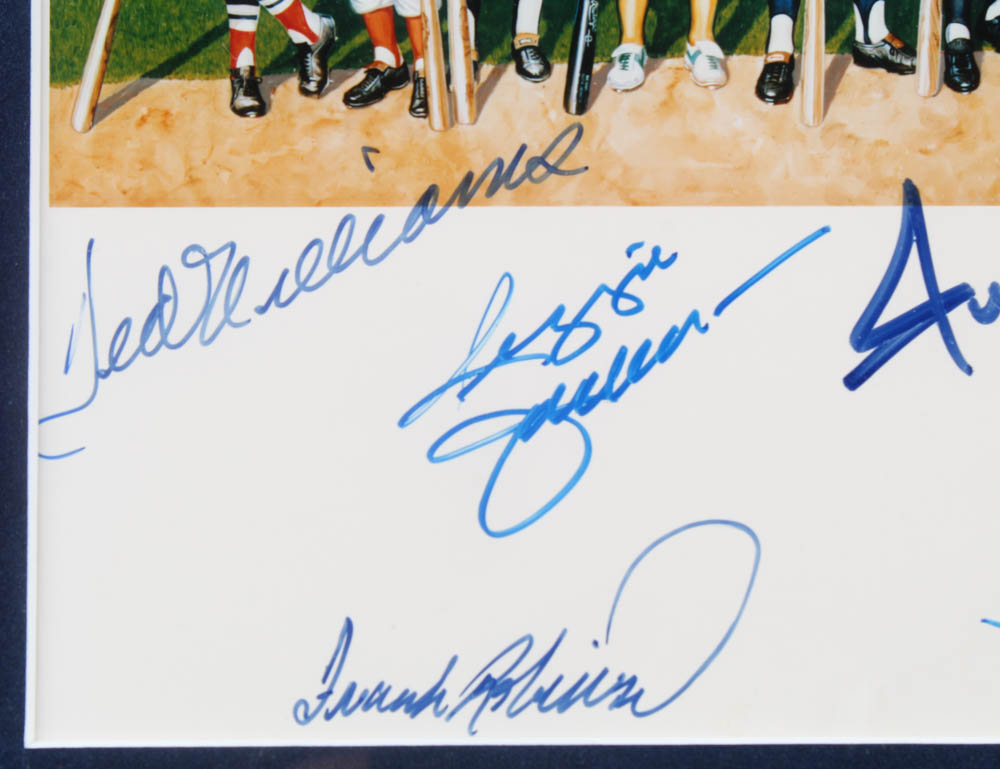 500 Home Run Club 13x15 Custom Framed Print Signed by (8) with Ted Williams, Hank Aaron, Willie Mays, Reggie Jackson (JSA ALOA) at PristineAuction.com 500 Home Run Club 13x15 Custom Framed Print Signed by (8) with Ted Williams, Hank Aaron, Willie Mays, Reggie Jackson (JSA ALOA) at PristineAuction.com