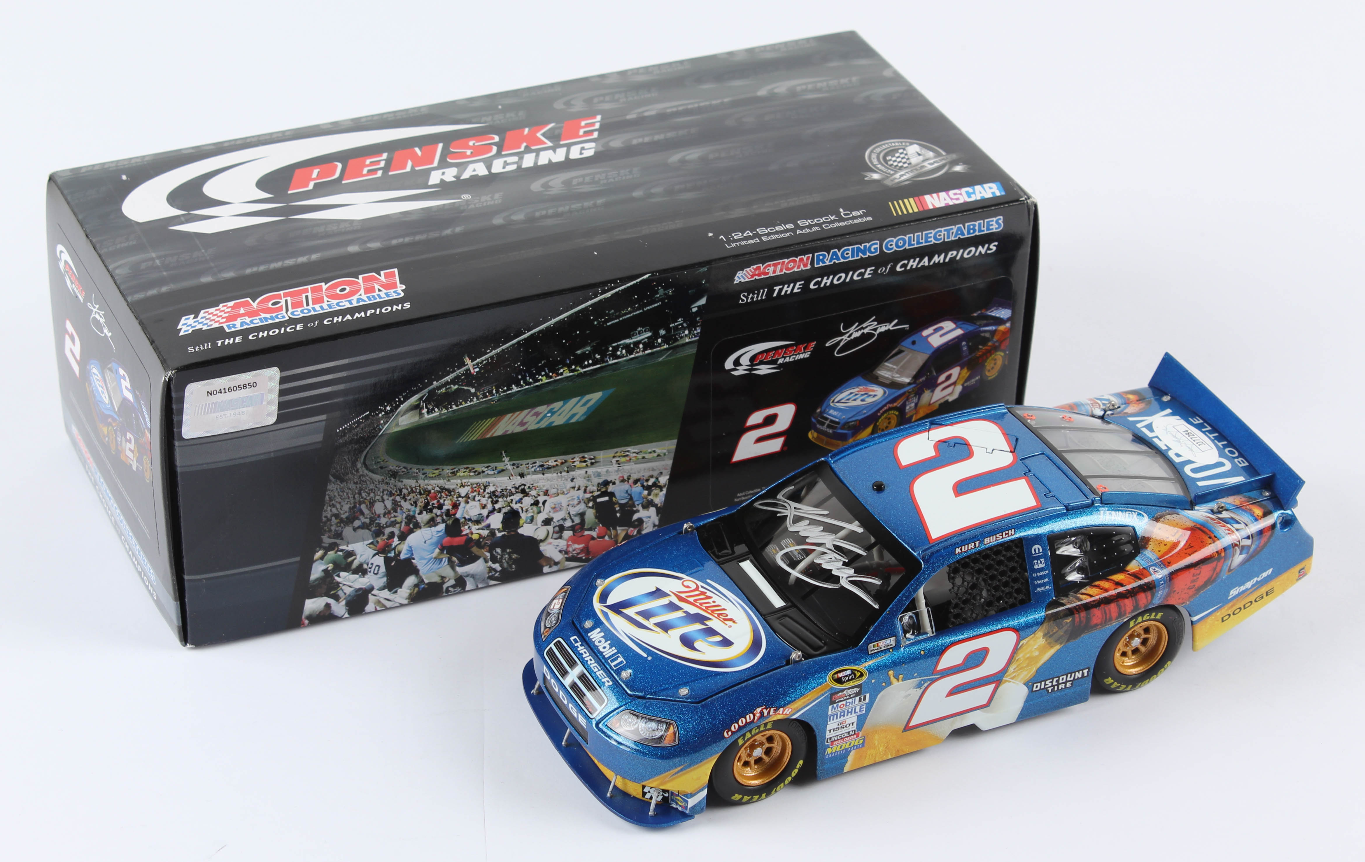 Kurt Busch Signed LE #2 Miller Lite Vortex 2010 Charger 1:24 Diecast Car  (JSA COA) | Pristine Auction, image size:4681x2956