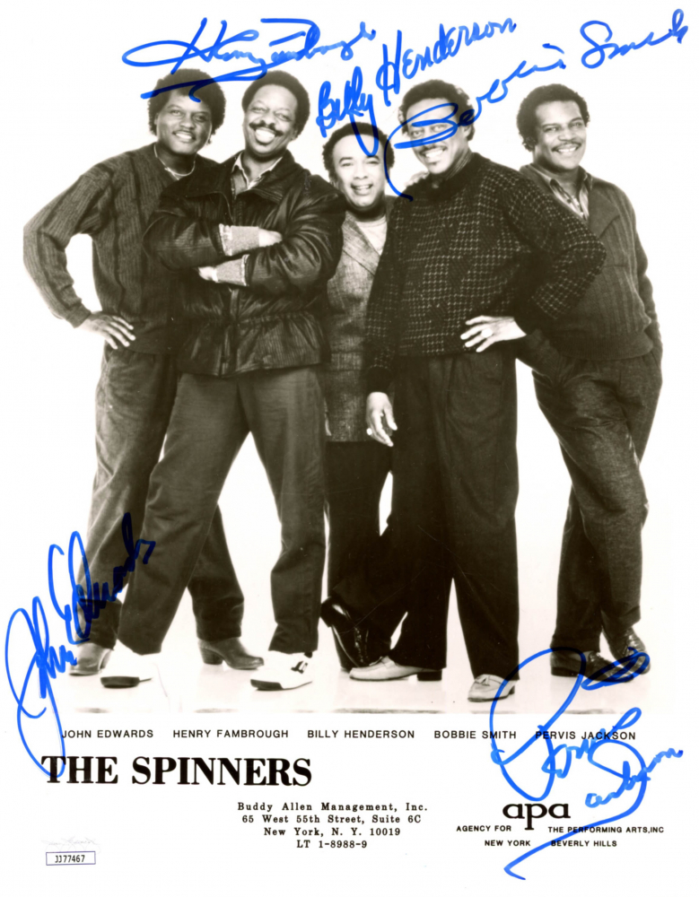 The Spinners 8x10 Photo BandSigned by (5) with James Edwards, Billy