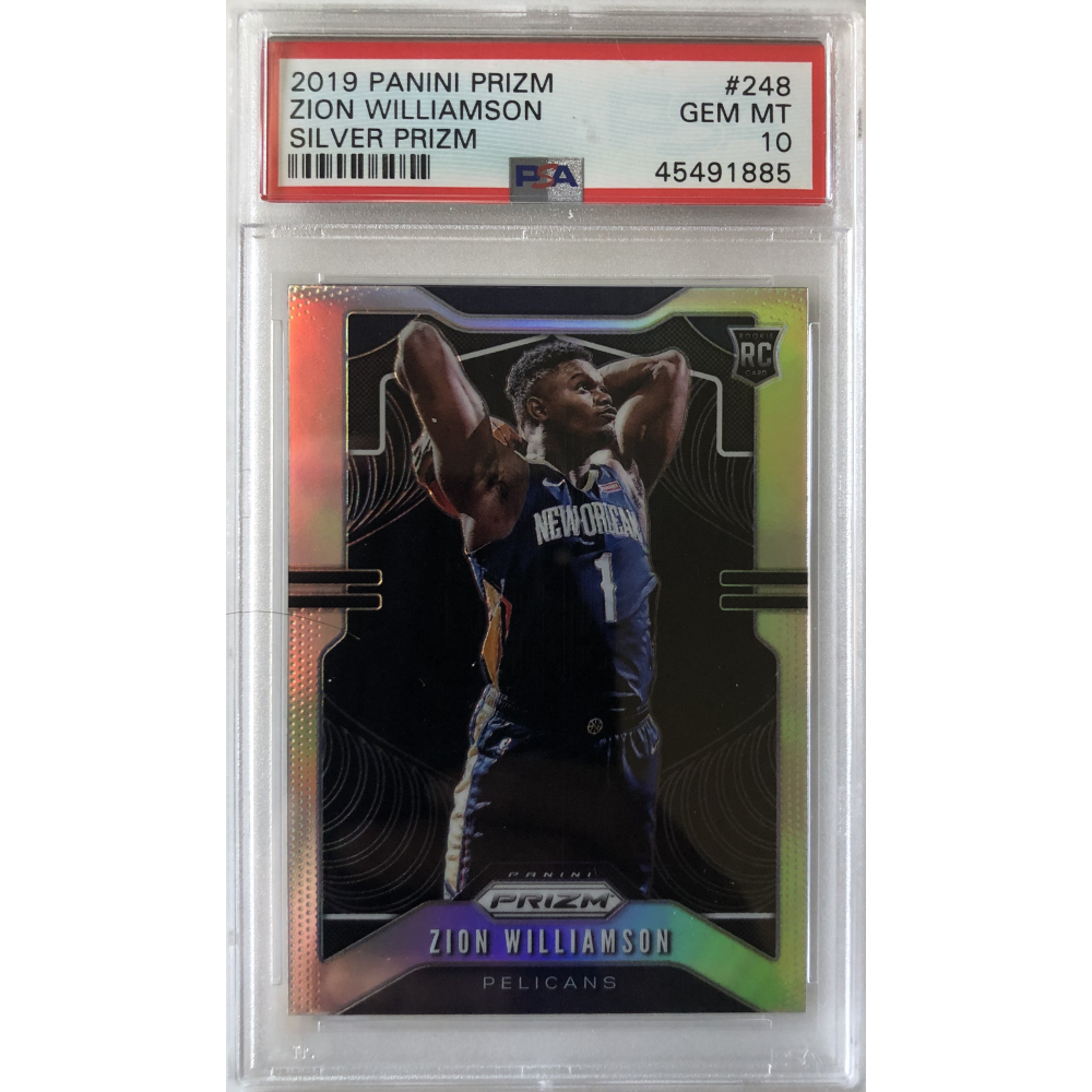 Zion Williamson 2019-20 Panini Prizm Prizms Silver #248 RC (PSA 10