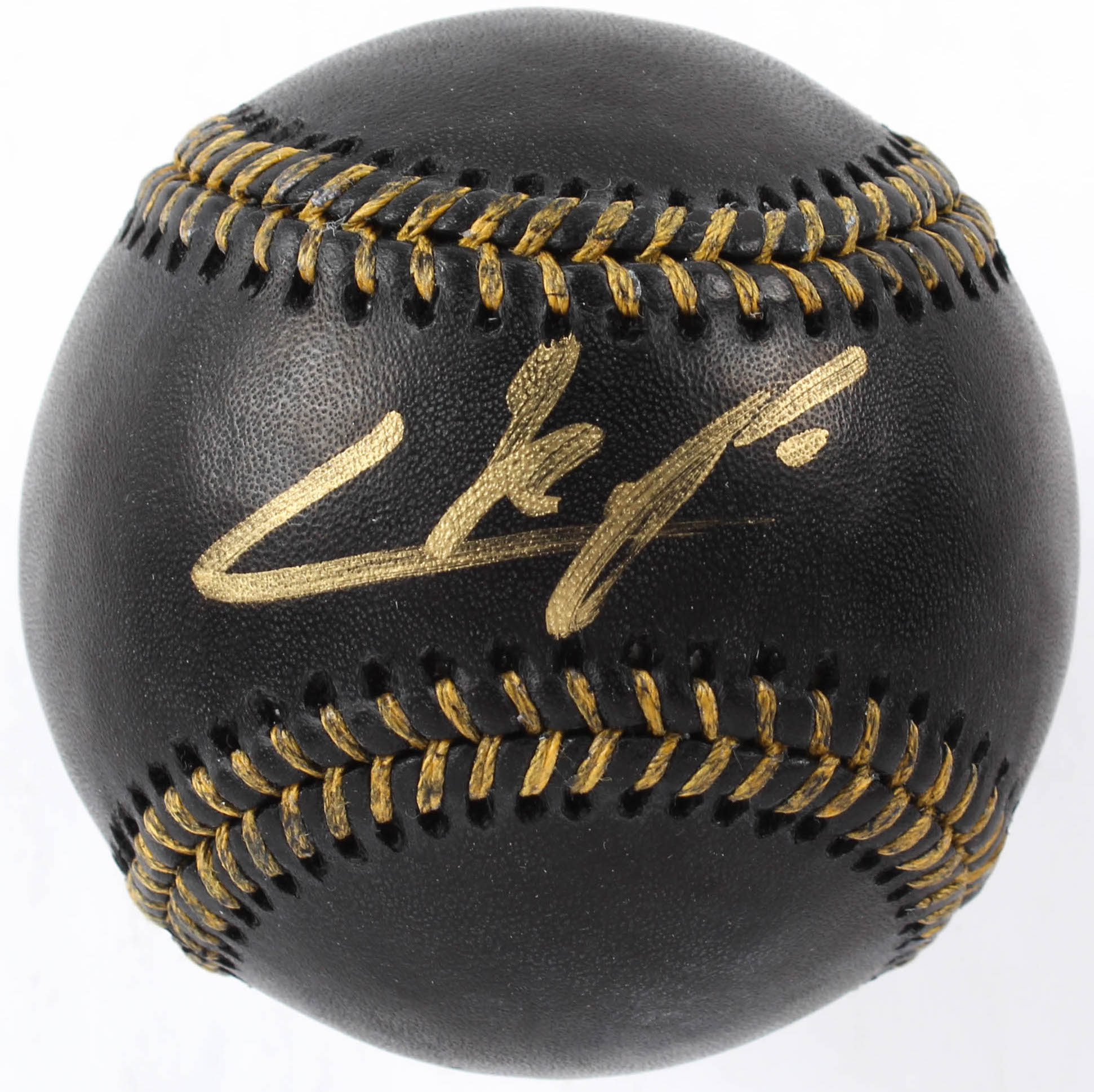 Cristian Pache Signed OML Black Leather Baseball (Beckett COA) at PristineAuction.com Cristian Pache Signed OML Black Leather Baseball (Beckett COA) at PristineAuction.com