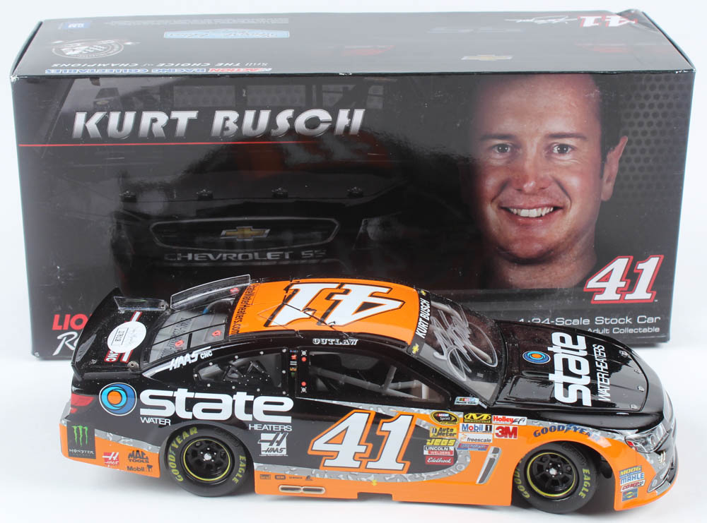Kurt Busch Signed LE #41 State Water Heaters 2014 Chevy SS 1:24 Diecast Car (JSA COA) at PristineAuction.com Kurt Busch Signed LE #41 State Water Heaters 2014 Chevy SS 1:24 Diecast Car (JSA COA) at PristineAuction.com