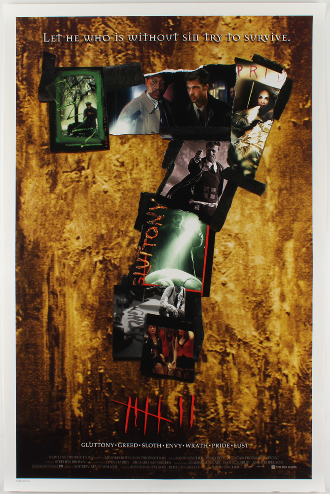 "Seven" 27x40 Teaser Movie Poster at PristineAuction.com "Seven" 27x40 Teaser Movie Poster at PristineAuction.com