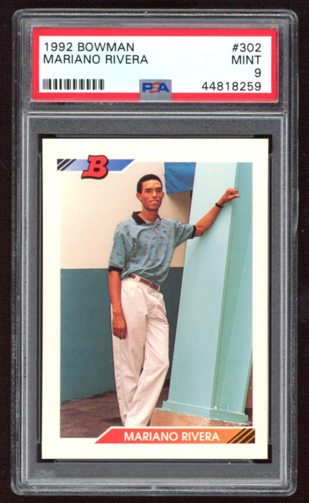 Mariano Rivera 1992 Bowman #302 RC (PSA 9) at PristineAuction.com Mariano Rivera 1992 Bowman #302 RC (PSA 9) at PristineAuction.com