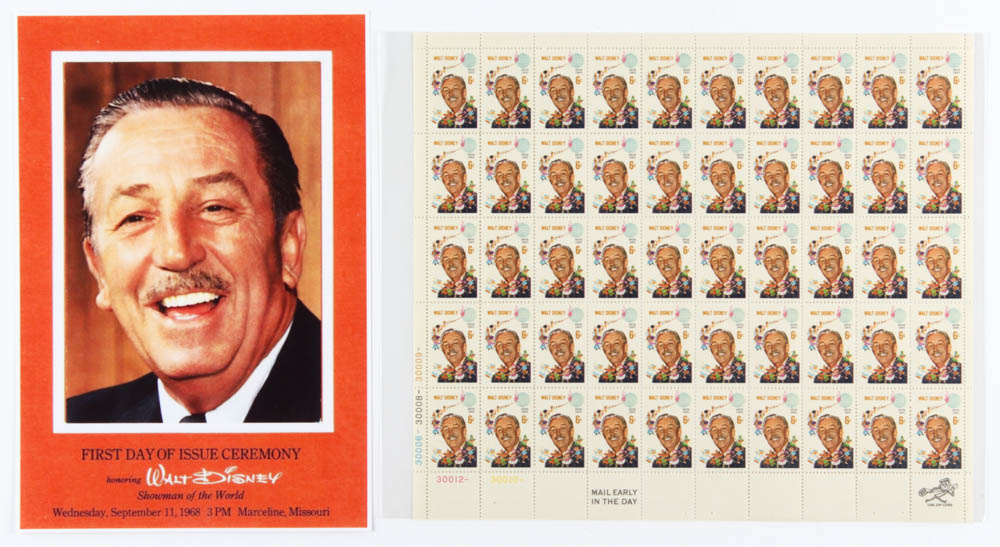 Vintage 1968 Original Walt Disney Full Uncut Stamp Sheet with (50) Stamps at PristineAuction.com Vintage 1968 Original Walt Disney Full Uncut Stamp Sheet with (50) Stamps at PristineAuction.com