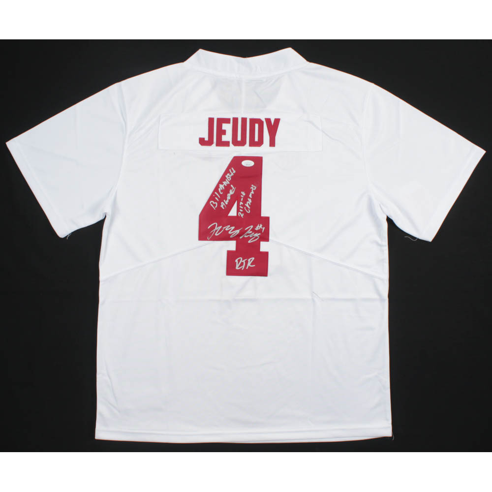 Jerry Jeudy Signed Alabama Crimson Tide Jersey Inscribed "Biletnikoff