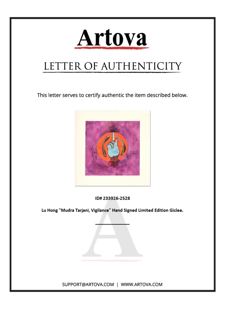 "Mudra Tarjani, Vigilance" LE 10x10 Giclee on Canvas by Lu Hong (Artova) at PristineAuction.com "Mudra Tarjani, Vigilance" LE 10x10 Giclee on Canvas by Lu Hong (Artova) at PristineAuction.com