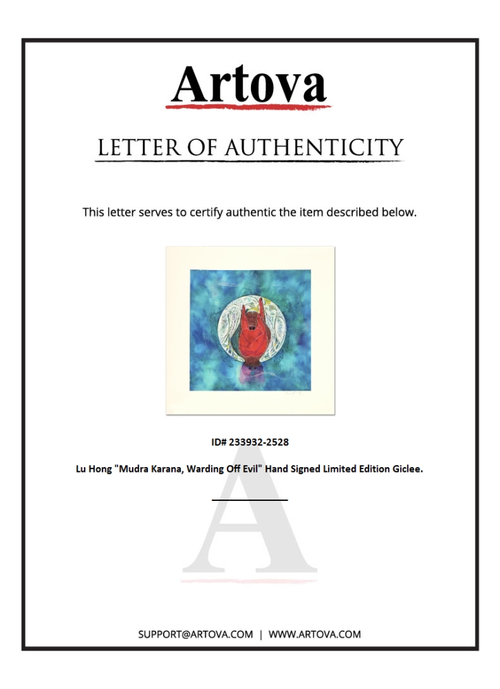 "Mudra Karana, Warding Off Evil" LE 10x10 Giclee on Canvas by Lu Hong (Artova) at PristineAuction.com "Mudra Karana, Warding Off Evil" LE 10x10 Giclee on Canvas by Lu Hong (Artova) at PristineAuction.com