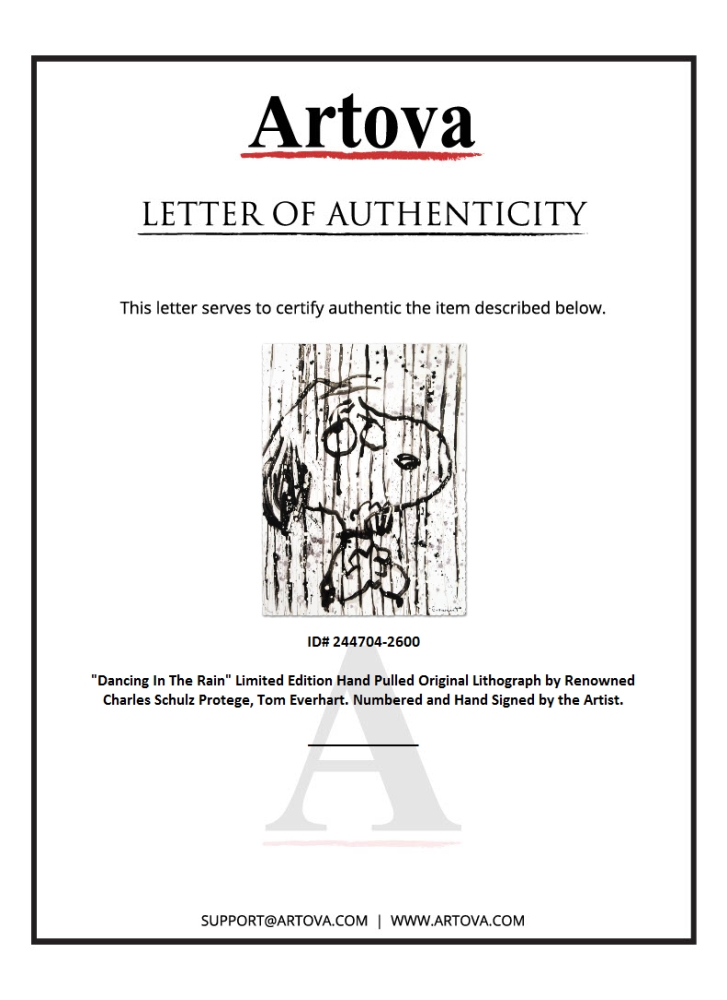 "Dancing In The Rain" LE 22x30 Hand-Pulled Original Lithograph by Tom Everhart (Artova) at PristineAuction.com "Dancing In The Rain" LE 22x30 Hand-Pulled Original Lithograph by Tom Everhart (Artova) at PristineAuction.com