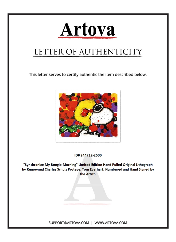 "Synchronize My Boogie-Morning" LE 34x27 Hand-Pulled Original Lithograph by Tom Everhart (Artova) at PristineAuction.com "Synchronize My Boogie-Morning" LE 34x27 Hand-Pulled Original Lithograph by Tom Everhart (Artova) at PristineAuction.com