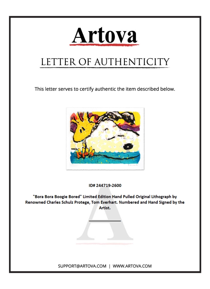 "Bora Bora Boogie Bored" LE 35x28 Hand-Pulled Original Lithograph by Tom Everhart (Artova) at PristineAuction.com "Bora Bora Boogie Bored" LE 35x28 Hand-Pulled Original Lithograph by Tom Everhart (Artova) at PristineAuction.com