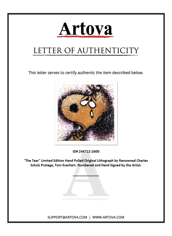 "The Tear" LE 36x36 Hand-Pulled Original Lithograph by Tom Everhart (Artova) at PristineAuction.com "The Tear" LE 36x36 Hand-Pulled Original Lithograph by Tom Everhart (Artova) at PristineAuction.com