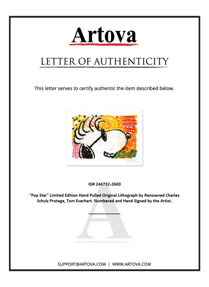 "Pop Star" LE 31x23 Hand-Pulled Original Lithograph by Tom Everhart (Artova) at PristineAuction.com "Pop Star" LE 31x23 Hand-Pulled Original Lithograph by Tom Everhart (Artova) at PristineAuction.com