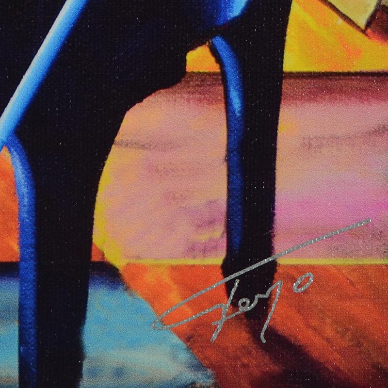 "Santorini at Dusk" LE 24x16 Giclee on Gallery Wrapped Canvas by Ferjo (Artova) at PristineAuction.com "Santorini at Dusk" LE 24x16 Giclee on Gallery Wrapped Canvas by Ferjo (Artova) at PristineAuction.com