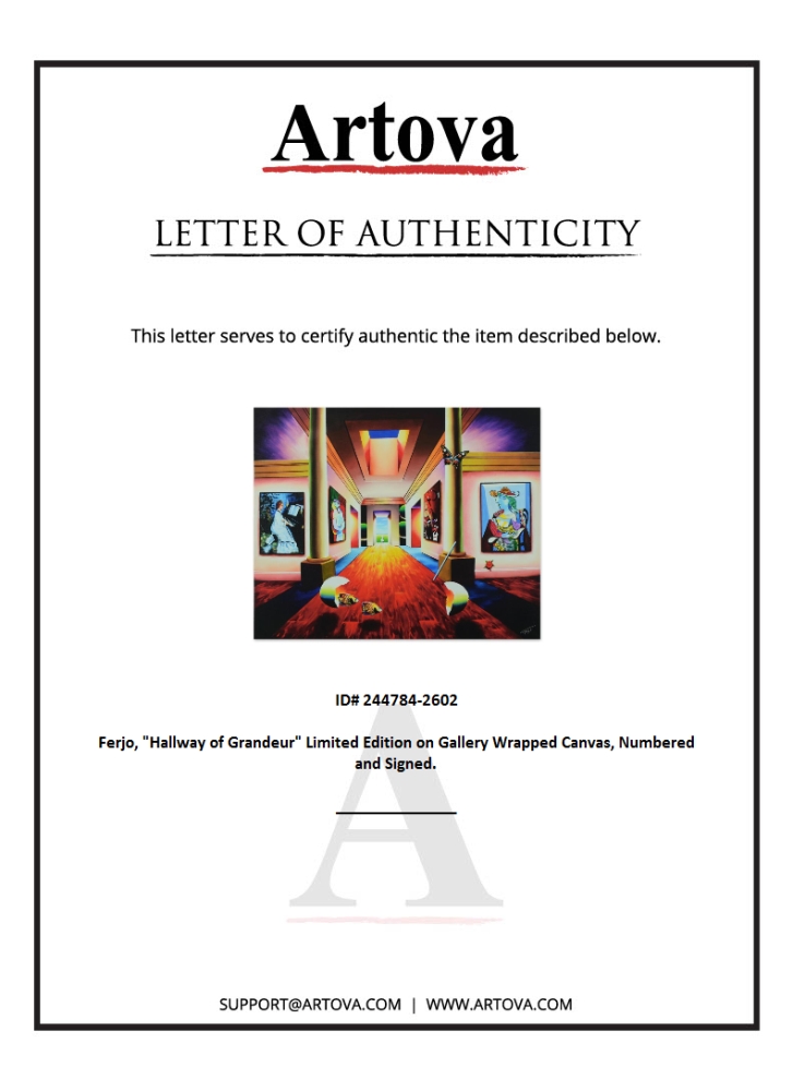 "Hallway of Grandeur" LE 36x30 Giclee on Gallery Wrapped Canvas by Ferjo (Artova) at PristineAuction.com "Hallway of Grandeur" LE 36x30 Giclee on Gallery Wrapped Canvas by Ferjo (Artova) at PristineAuction.com