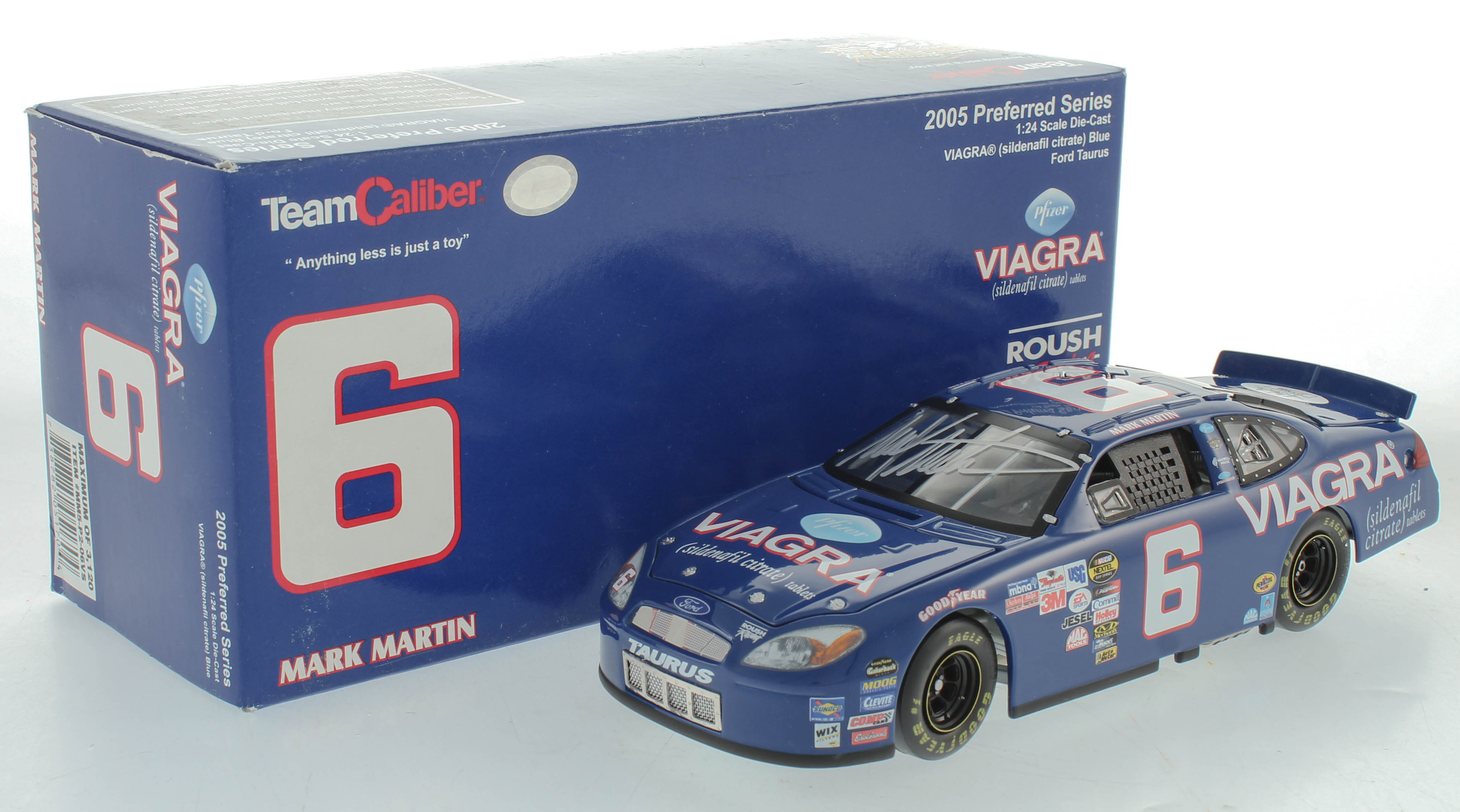 Mark Martin Signed LE #6 Viagra 2005 Ford Taurus 1:24 Diecast Car (JSA COA) at PristineAuction.com Mark Martin Signed LE #6 Viagra 2005 Ford Taurus 1:24 Diecast Car (JSA COA) at PristineAuction.com