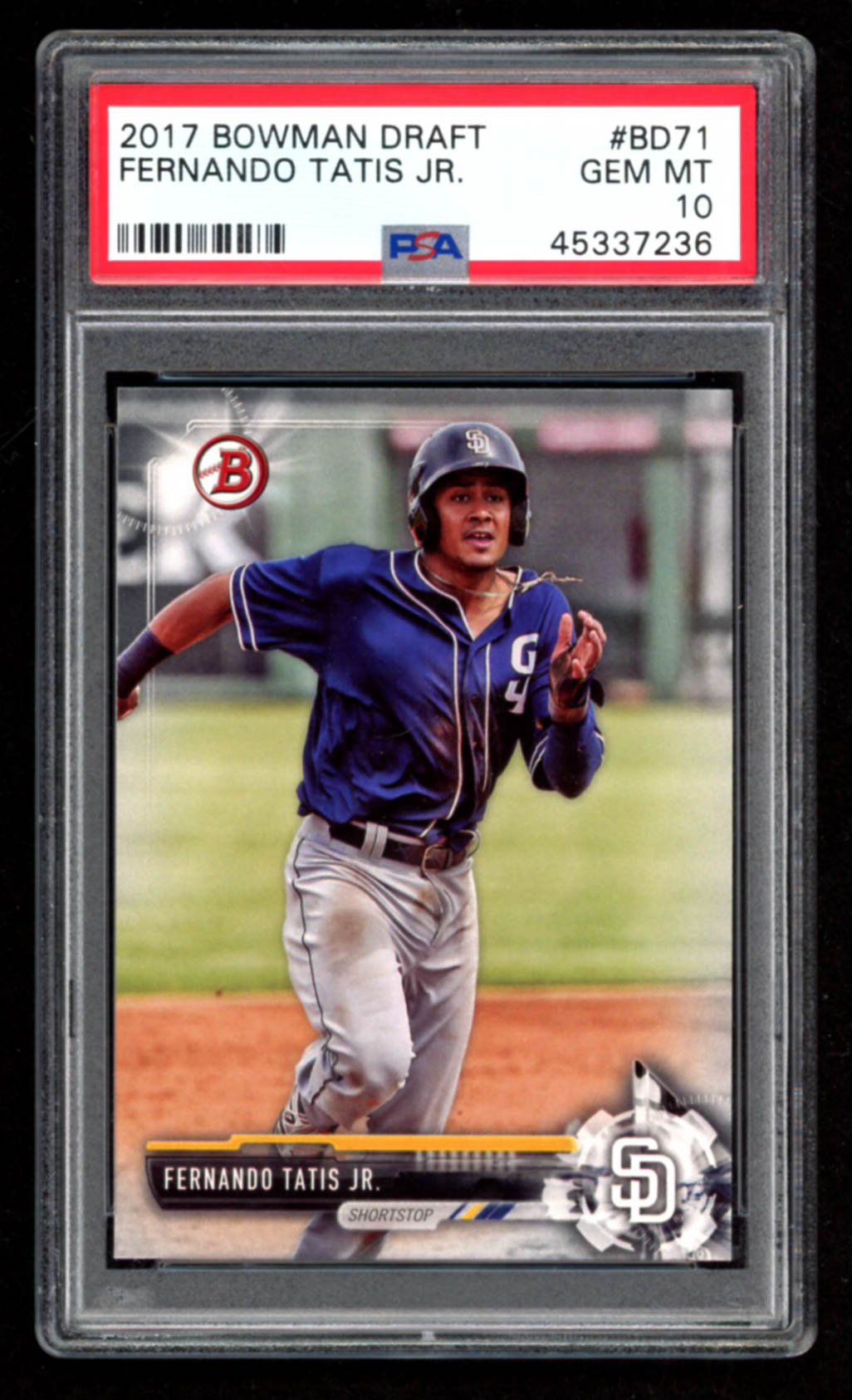 Fernando Tatis Jr. 2017 Bowman Draft #BD71 (PSA 10) at PristineAuction.com Fernando Tatis Jr. 2017 Bowman Draft #BD71 (PSA 10) at PristineAuction.com