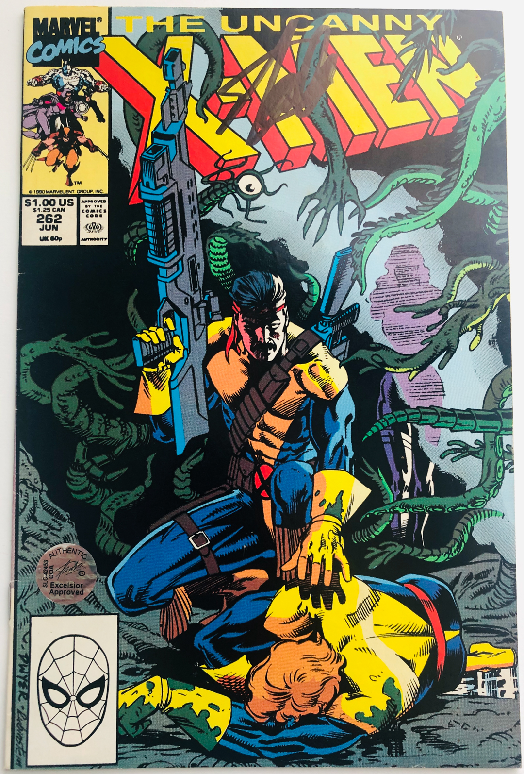 Stan Lee Signed 1990 "Uncanny X-Men" Issue #262 Marvel Comic Book (Lee COA) at PristineAuction.com Stan Lee Signed 1990 "Uncanny X-Men" Issue #262 Marvel Comic Book (Lee COA) at PristineAuction.com