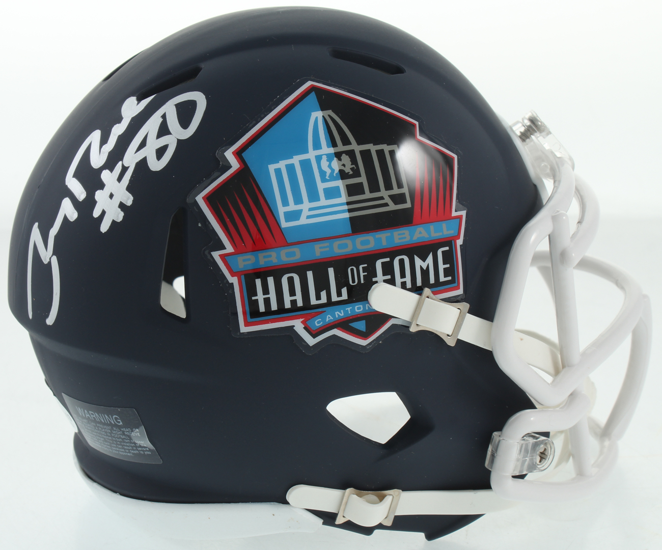 Jerry Rice Signed Pro Football Hall of Fame Matte Navy Speed Mini Helmet (Beckett COA) at PristineAuction.com Jerry Rice Signed Pro Football Hall of Fame Matte Navy Speed Mini Helmet (Beckett COA) at PristineAuction.com