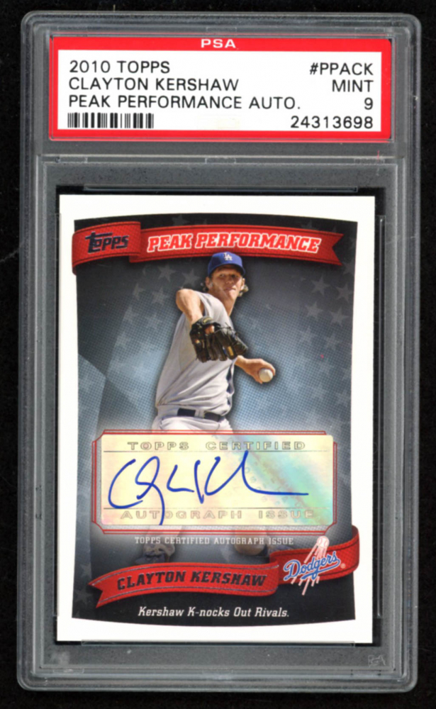 Clayton Kershaw 2010 Topps Peak Performance Autographs #CK C1 (PSA 