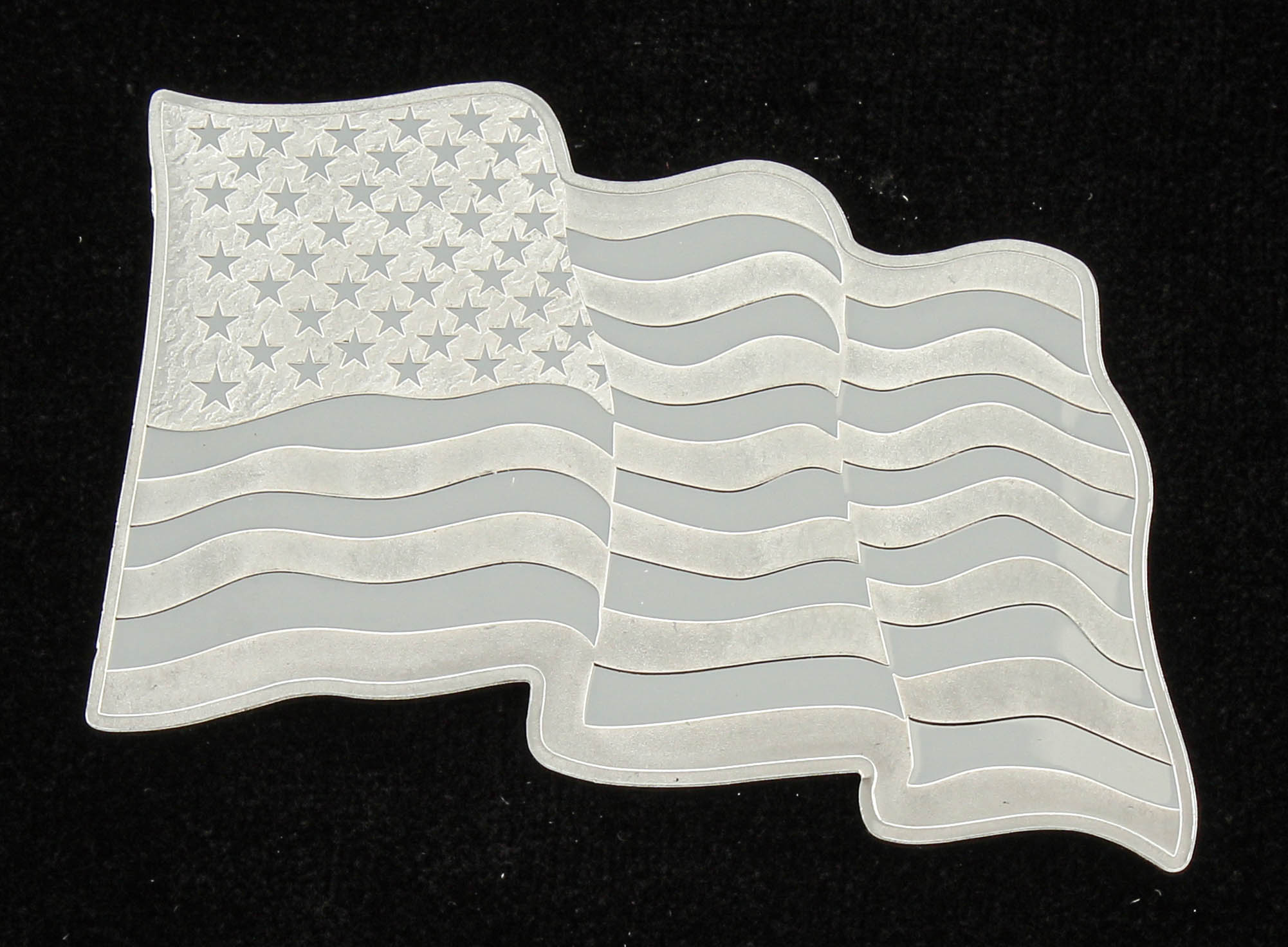 1 Troy Oz. 999 Fine Silver Sunshine Minting "Wavy Flag" Bullion Bar at PristineAuction.com 1 Troy Oz. 999 Fine Silver Sunshine Minting "Wavy Flag" Bullion Bar at PristineAuction.com