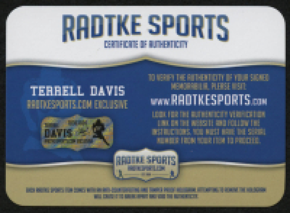 Terrell Davis Signed Jersey Inscribed "Go Dawgs!" (Radtke) at PristineAuction.com Terrell Davis Signed Jersey Inscribed "Go Dawgs!" (Radtke) at PristineAuction.com