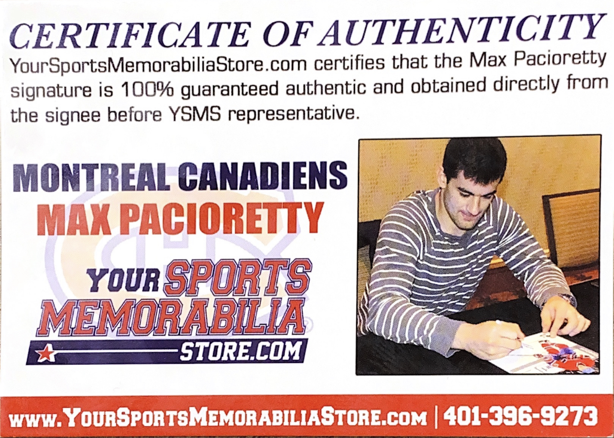Max Pacioretty Signed Canadiens Jersey (Pacioretty COA) at PristineAuction.com Max Pacioretty Signed Canadiens Jersey (Pacioretty COA) at PristineAuction.com
