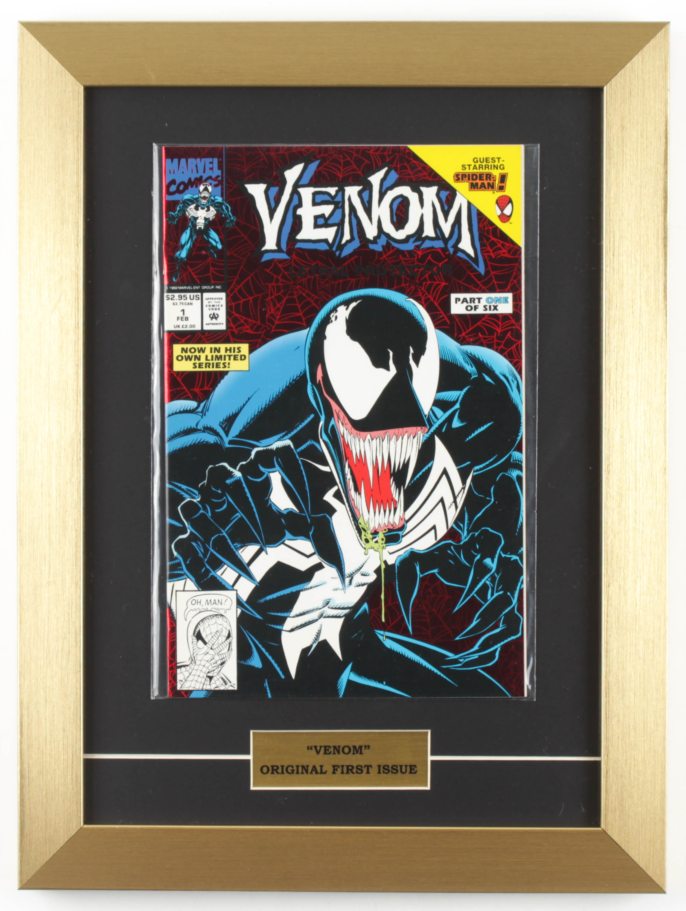 1992 "Venom" Issue #1 Marvel 12x16 Custom Framed First Issue Comic Book Display at PristineAuction.com 1992 "Venom" Issue #1 Marvel 12x16 Custom Framed First Issue Comic Book Display at PristineAuction.com
