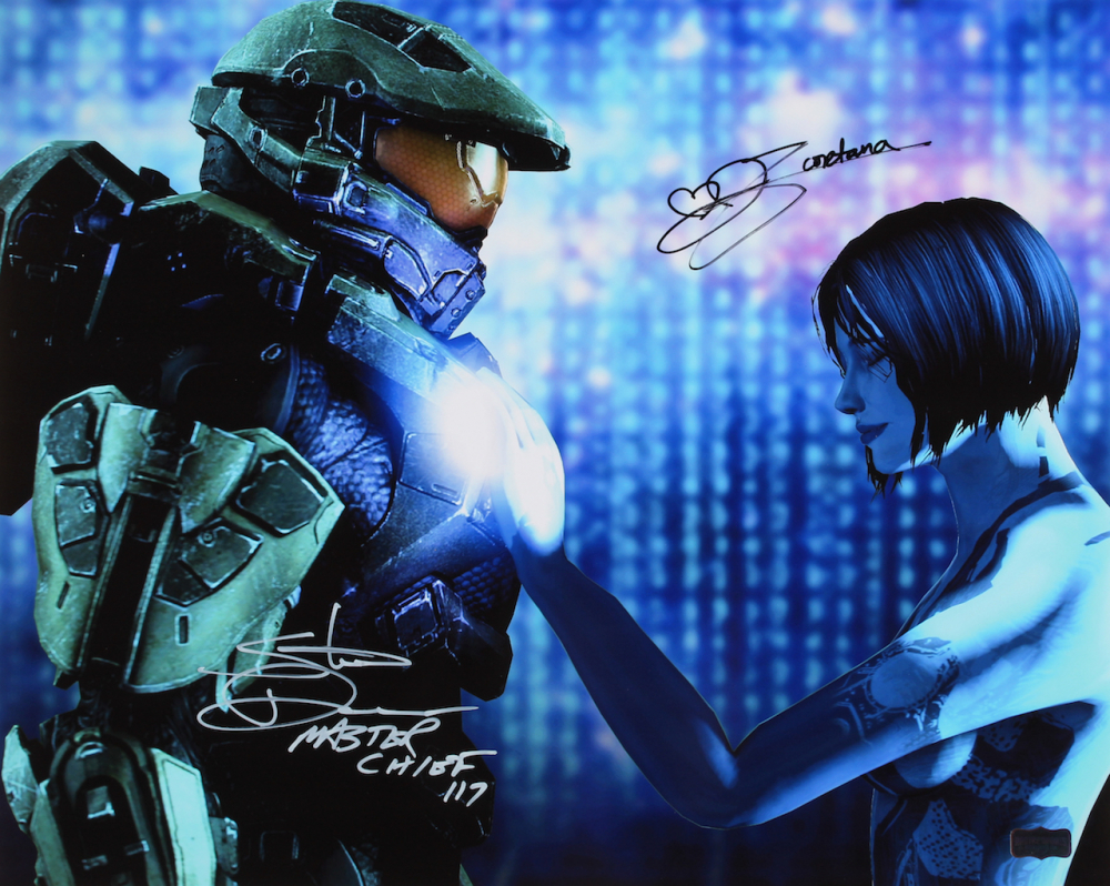 Steve Downes Jen Taylor Signed Halo 16x20 Photo Inscribed Master