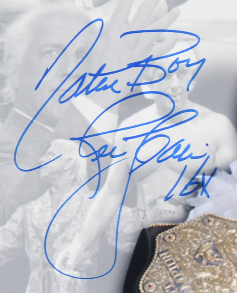 Hulk Hogan & Ric Flair Signed 16x20 Photo Inscribed "Hulkamania", "Nature Boy", "12x" & "16x" (MAB Hologram) at PristineAuction.com Hulk Hogan & Ric Flair Signed 16x20 Photo Inscribed "Hulkamania", "Nature Boy", "12x" & "16x" (MAB Hologram) at PristineAuction.com