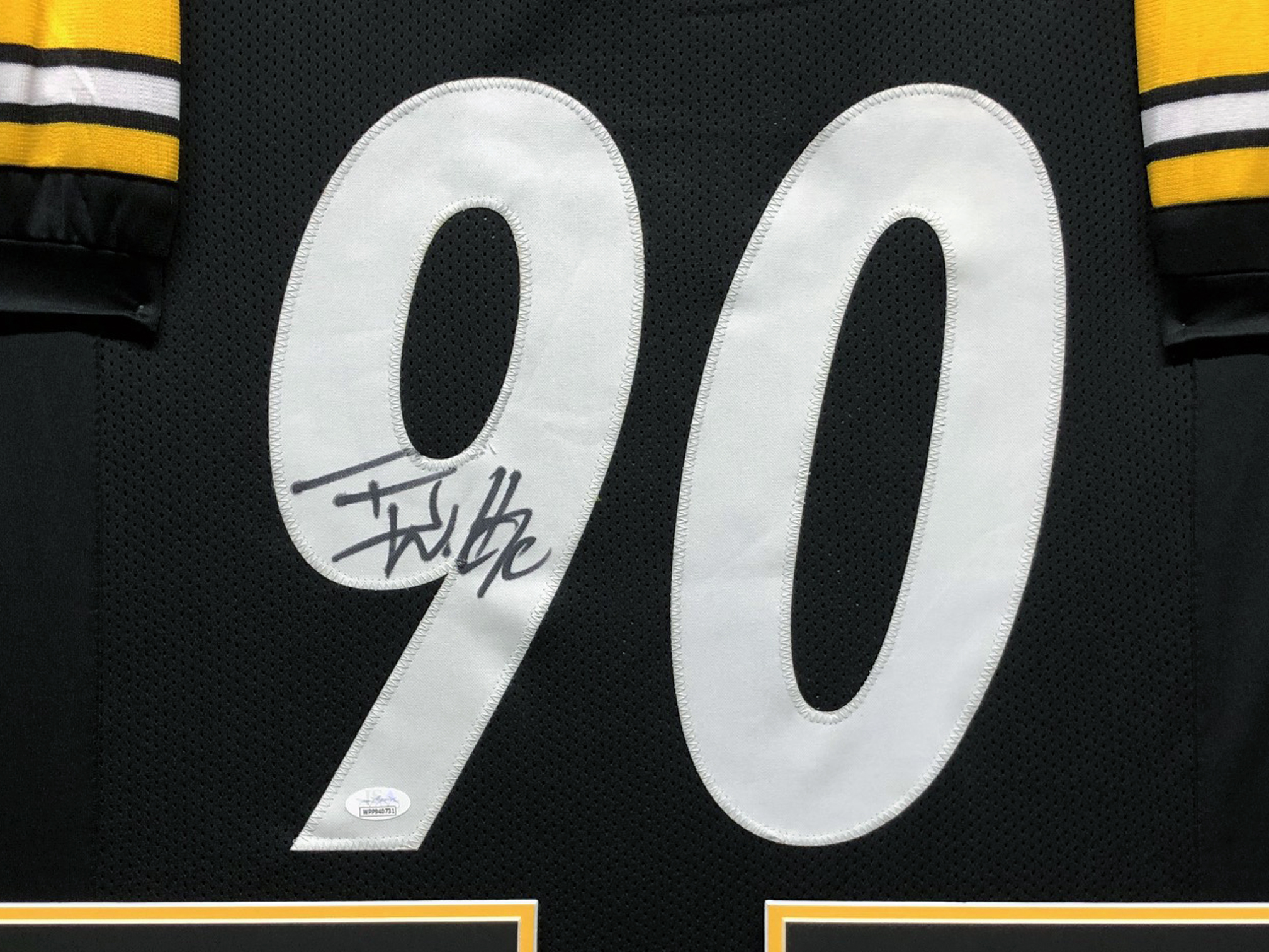 T.J. Watt Signed 34.5x42.5 Custom Framed Jersey (JSA COA) at PristineAuction.com T.J. Watt Signed 34.5x42.5 Custom Framed Jersey (JSA COA) at PristineAuction.com