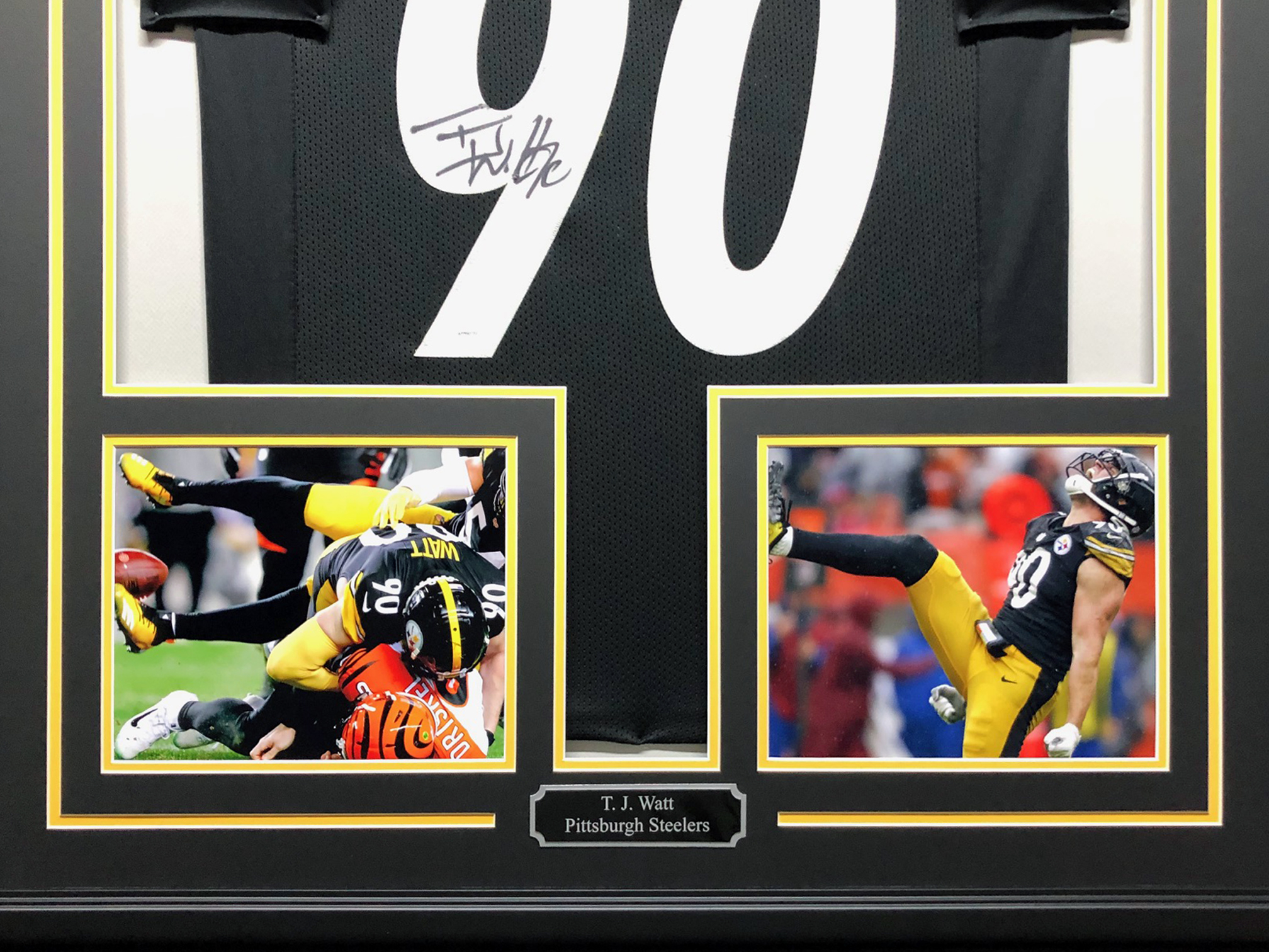 T.J. Watt Signed 34.5x42.5 Custom Framed Jersey (JSA COA) at PristineAuction.com T.J. Watt Signed 34.5x42.5 Custom Framed Jersey (JSA COA) at PristineAuction.com