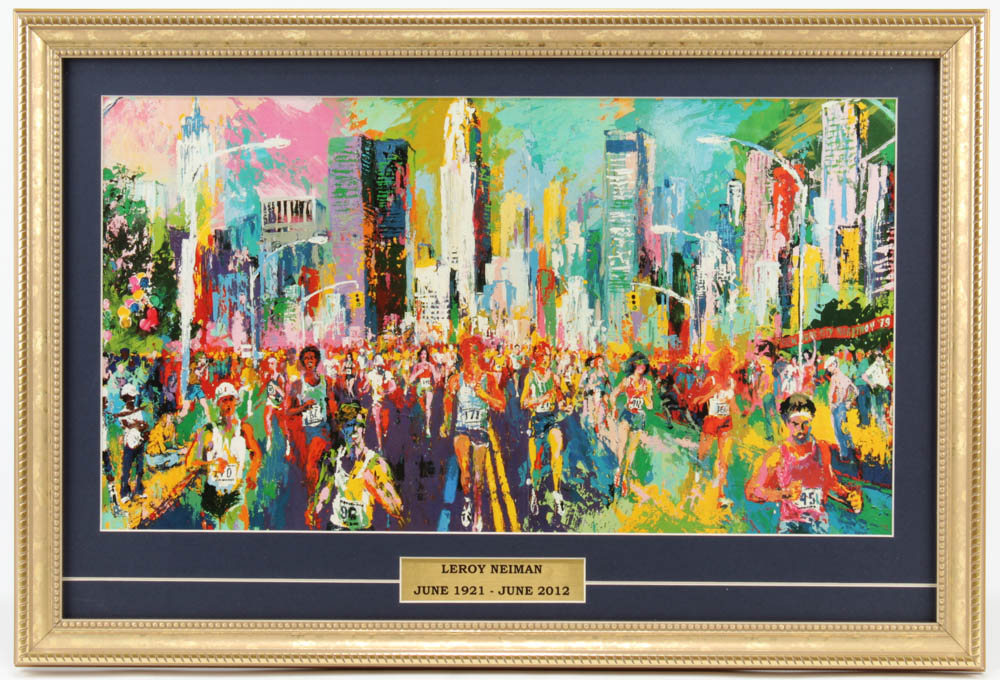 LeRoy Neiman "The New York Marathon" 14.5x21.5 Custom Framed Print Display at PristineAuction.com LeRoy Neiman "The New York Marathon" 14.5x21.5 Custom Framed Print Display at PristineAuction.com