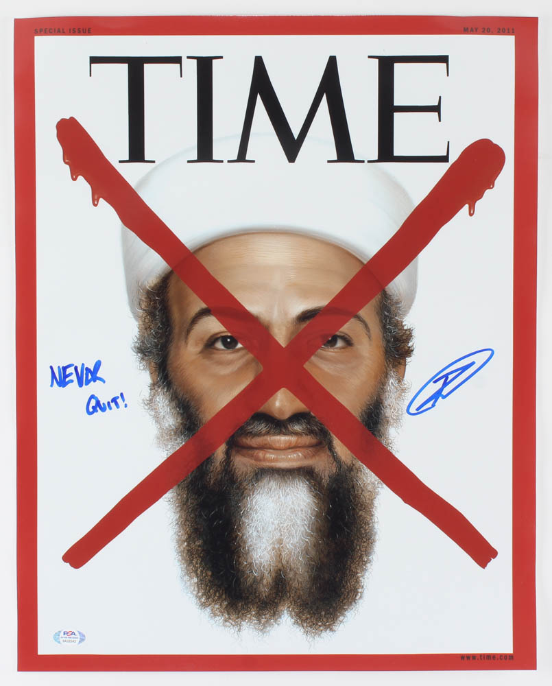 Robert J. O'Neill Signed Time Magazine 16x20 Photo Inscribed "Never Quit!" (PSA COA) at PristineAuction.com Robert J. O'Neill Signed Time Magazine 16x20 Photo Inscribed "Never Quit!" (PSA COA) at PristineAuction.com