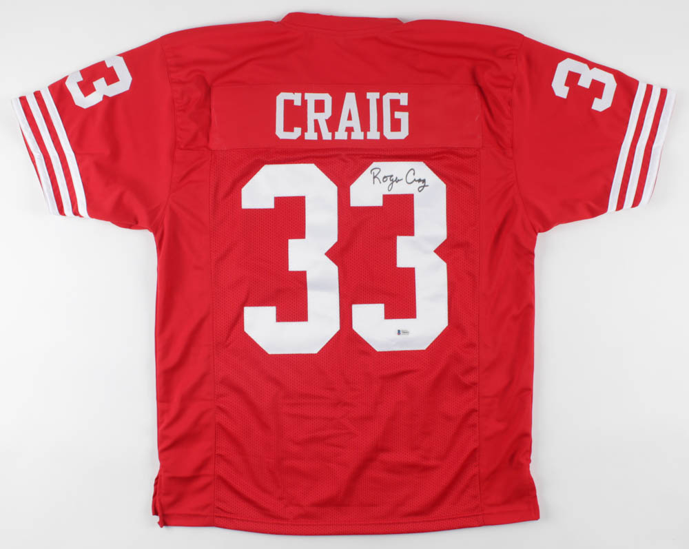 thumbnail image 2 of Custom Sewn Roger Craig White Jersey – San Francisco 49ers, Adult Sizes M To 2XL 2 of 4