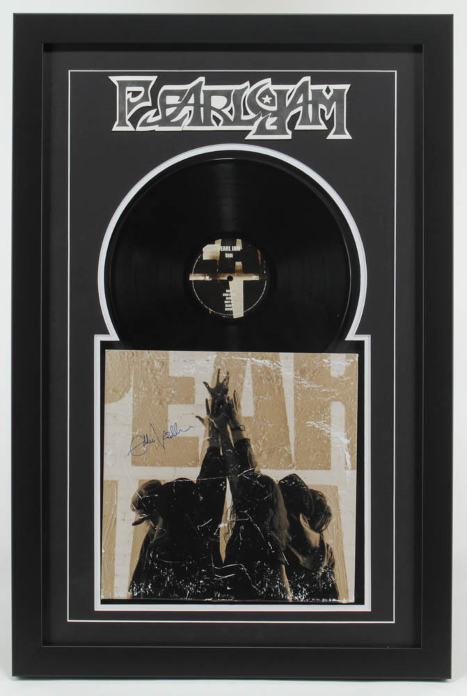 Eddie Vedder Signed Pearl Jam "Ten" 21x32 Custom Framed Vinyl Record Display (JSA ALOA) (See Description) at PristineAuction.com Eddie Vedder Signed Pearl Jam "Ten" 21x32 Custom Framed Vinyl Record Display (JSA ALOA) (See Description) at PristineAuction.com