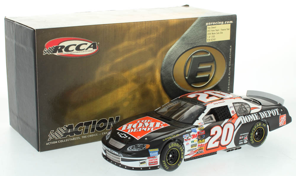 Tony Stewart LE #20 Home Depot / Reverse Paint 2004 Chevy Monte Carlo Elite 1:24 Scale Die Cast Car at PristineAuction.com Tony Stewart LE #20 Home Depot / Reverse Paint 2004 Chevy Monte Carlo Elite 1:24 Scale Die Cast Car at PristineAuction.com