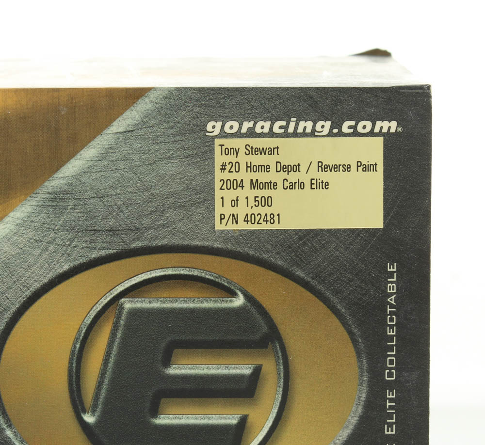 Tony Stewart LE #20 Home Depot / Reverse Paint 2004 Chevy Monte Carlo Elite 1:24 Scale Die Cast Car at PristineAuction.com Tony Stewart LE #20 Home Depot / Reverse Paint 2004 Chevy Monte Carlo Elite 1:24 Scale Die Cast Car at PristineAuction.com