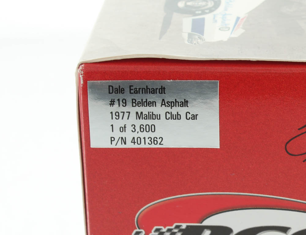 Dale Earnhardt LE NASCAR #19 Belden Asphalt 1977 Malibu -1:24 Scale Die Cast Car at PristineAuction.com Dale Earnhardt LE NASCAR #19 Belden Asphalt 1977 Malibu -1:24 Scale Die Cast Car at PristineAuction.com