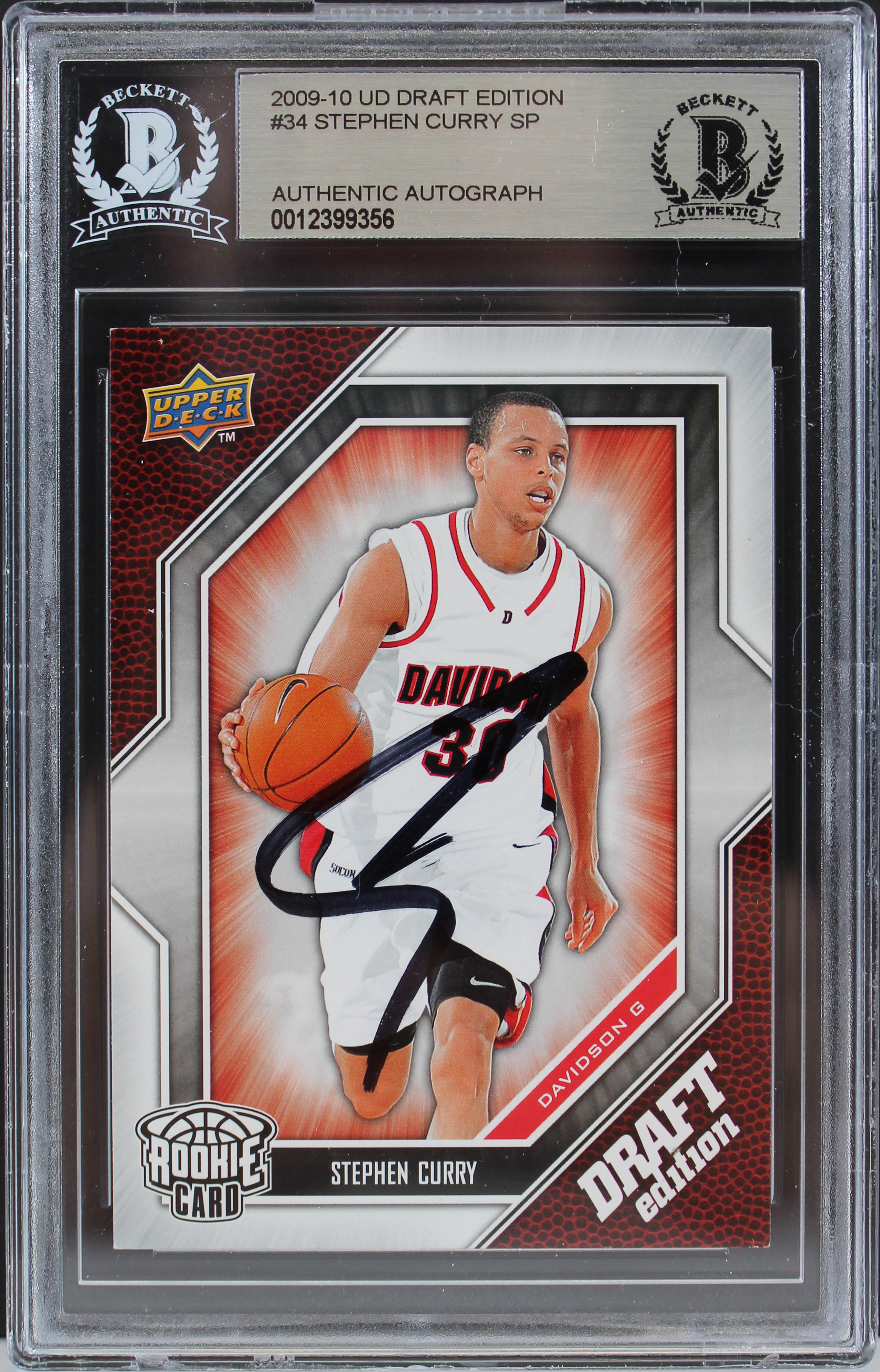 Stephen Curry Signed 2009-10 Upper Deck Draft Edition #34 SP RC (BGS Encapsulated) at PristineAuction.com Stephen Curry Signed 2009-10 Upper Deck Draft Edition #34 SP RC (BGS Encapsulated) at PristineAuction.com